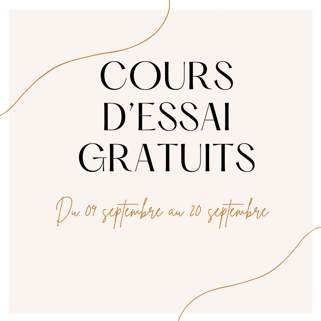 cours d'essai gratuits du 9 au 20 septembre